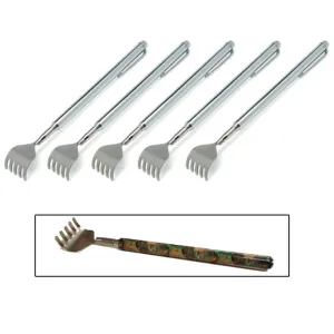 5 X Telescoping Back Scratcher Metal Telescopic Handle Grip Extending Body Brush