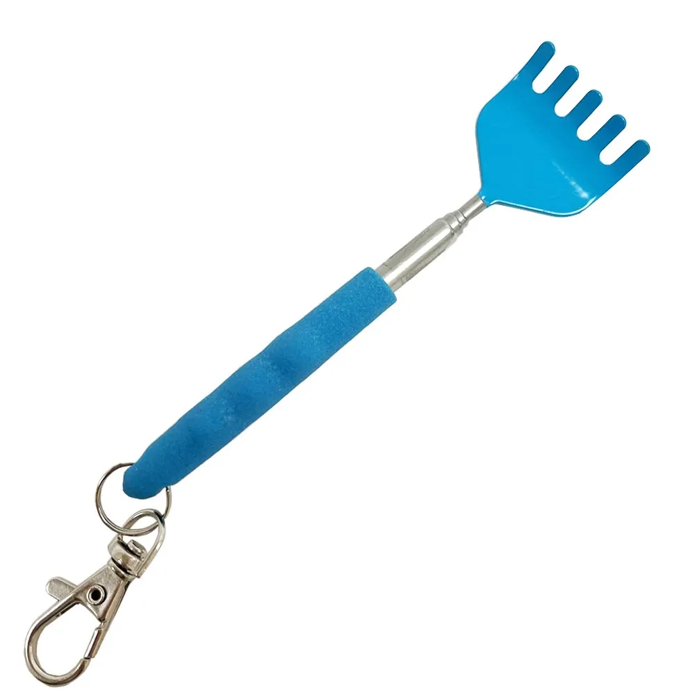 6 Pc Extendable Telescoping Metal Back Itching Scratcher Hand Massager Keychain