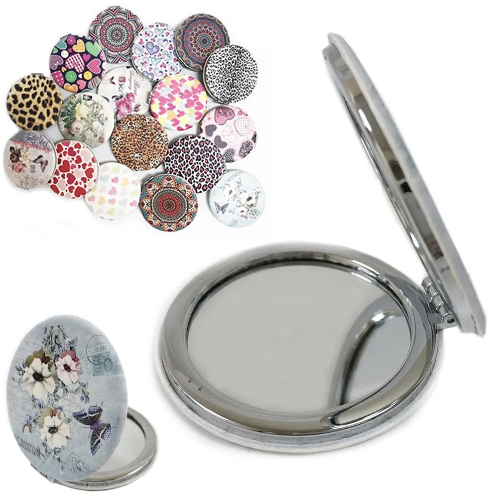 6PC Compact Cosmetic Mirror Handheld 2 Sided Folding Travel Small Portable Purse