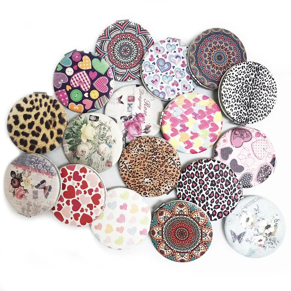 6PC Compact Cosmetic Mirror Handheld 2 Sided Folding Travel Small Portable Purse