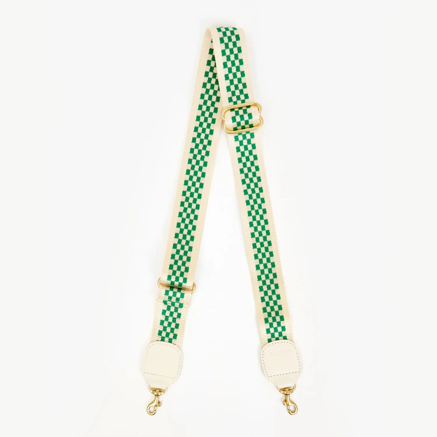 Adjustable Checker Crossbody Strap (Fern   Cream)