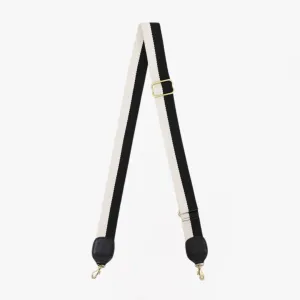 Adjustable Webbing Crossbody Strap (Black   Cream)