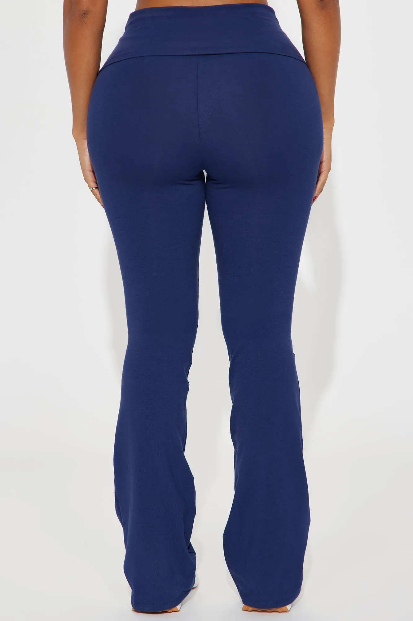 Adriana Foldover Flare Pant - Navy