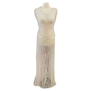 Alice Hand Beaded Front and Back Applique Dress Panel with Sleeve