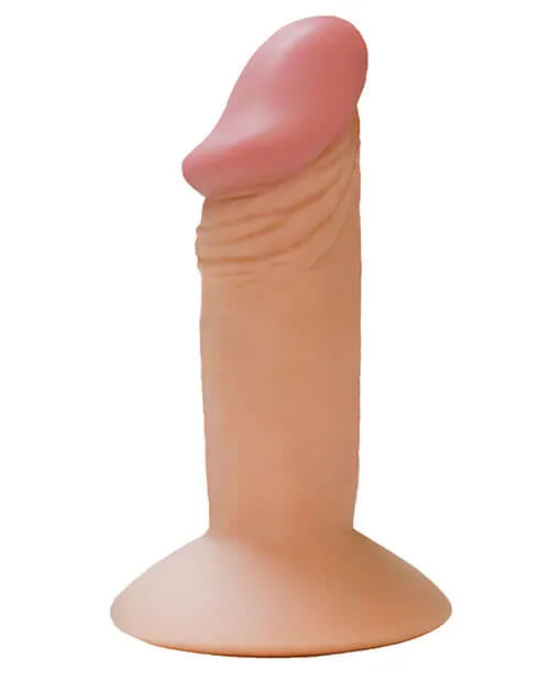 All American Mini Whopper 4 Inches Beige - Premium Flexible Dong for Hands-Free Solo Play