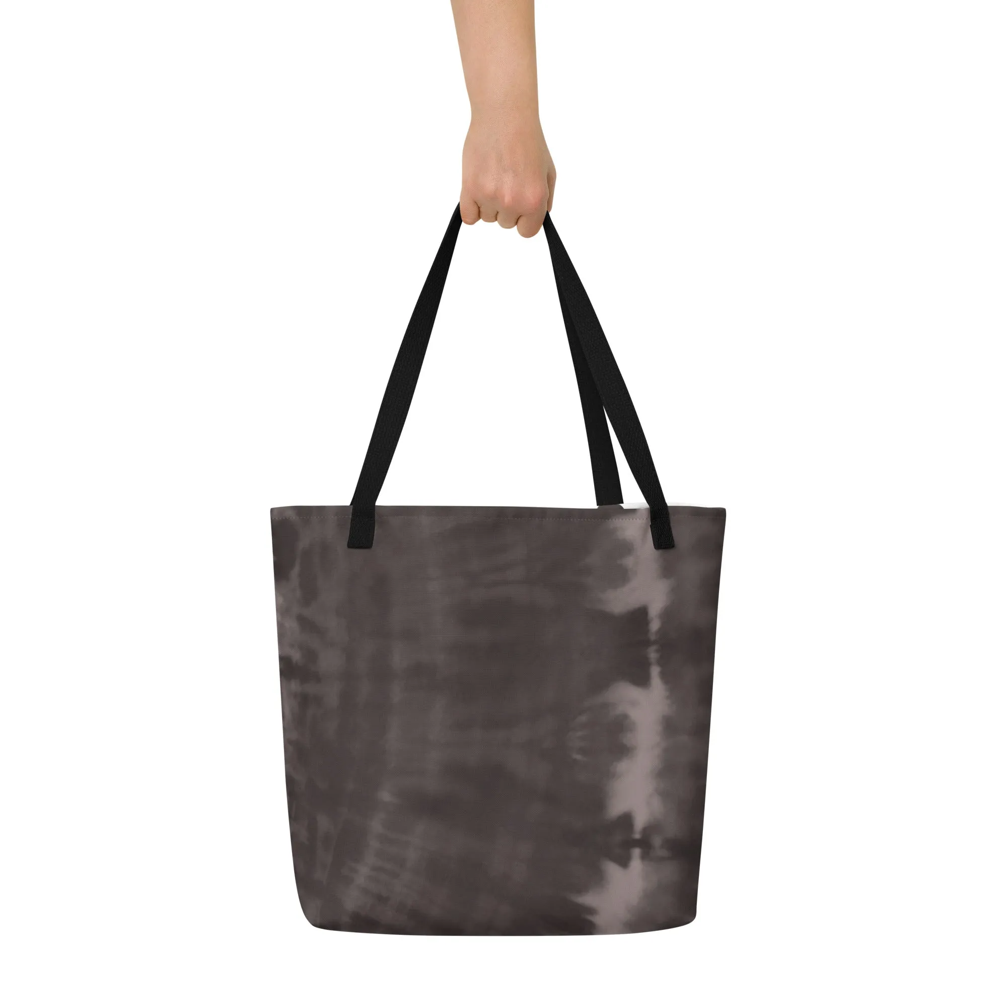 All-Over Print Large Tote Bag (Charcoal)