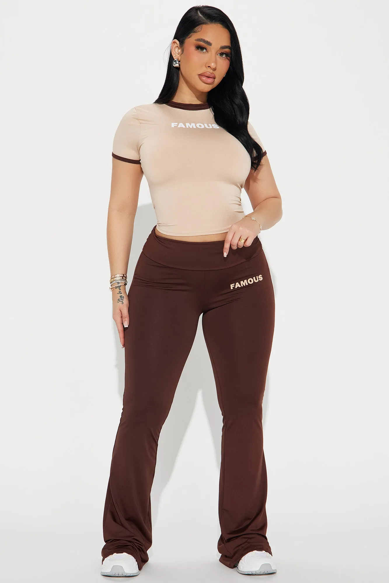 Almost Famous Pant Set - Chocolate/Combo