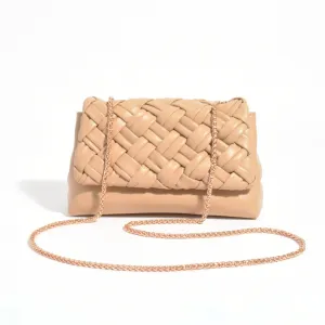 Anya Weave Foldover Handbag (Camel)