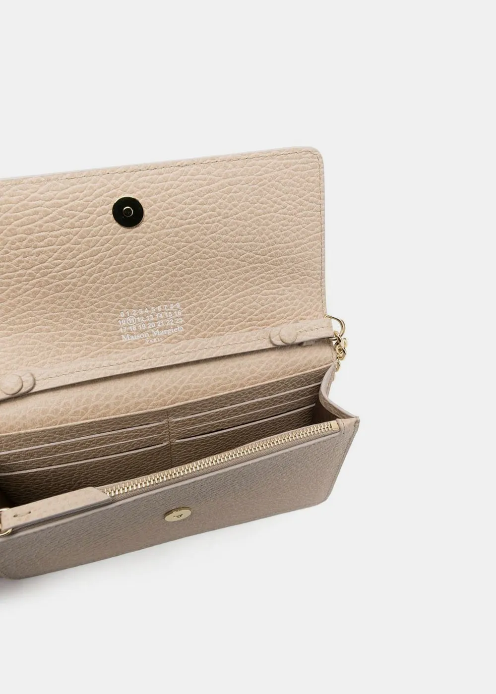Beige Chain Wallet Shoulder Bag