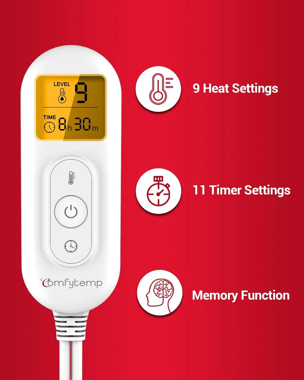 ComfyWarmth™ Upgraded Heating Pad for Back Pain Relief