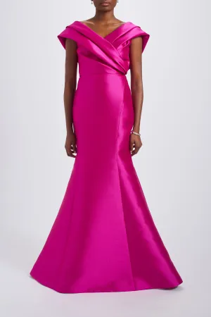 Draped Mikado Gown