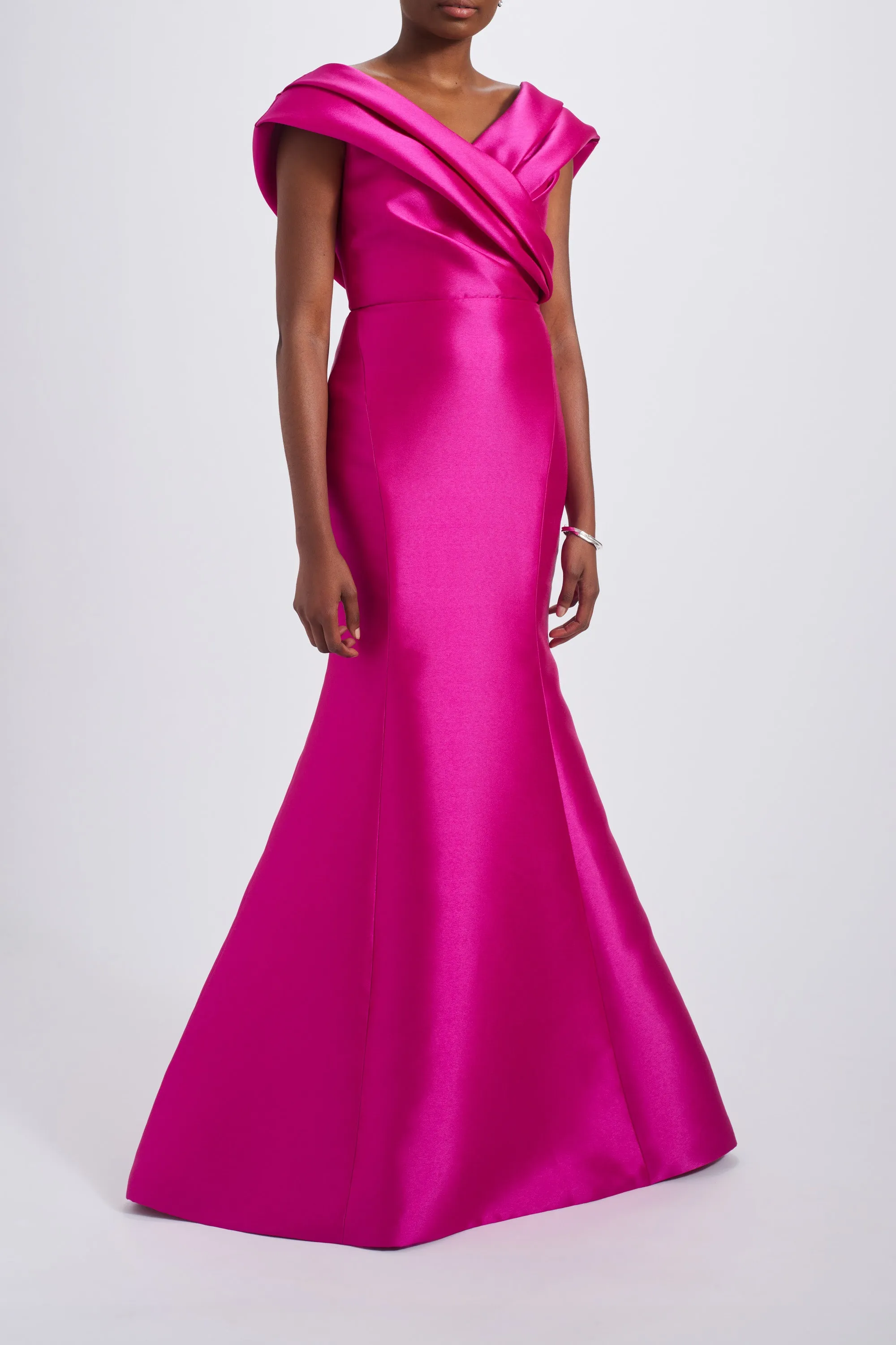 Draped Mikado Gown