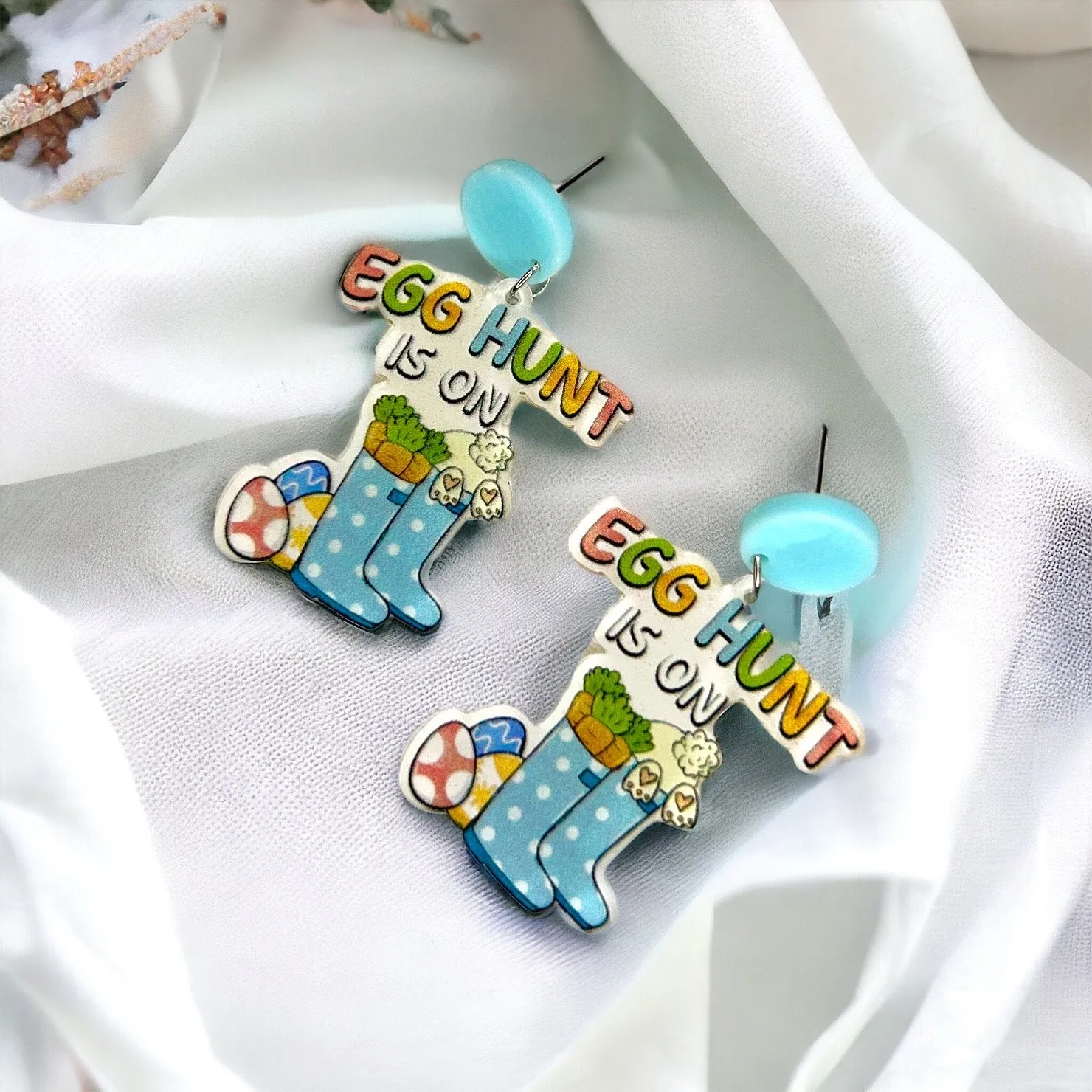 Easter Earrings - Happy Easter, Easter Bunny, Easter Accessories, Easter Egg, Easter Accessories, Easter Basket, Easter Hunt, Rabbit Earring