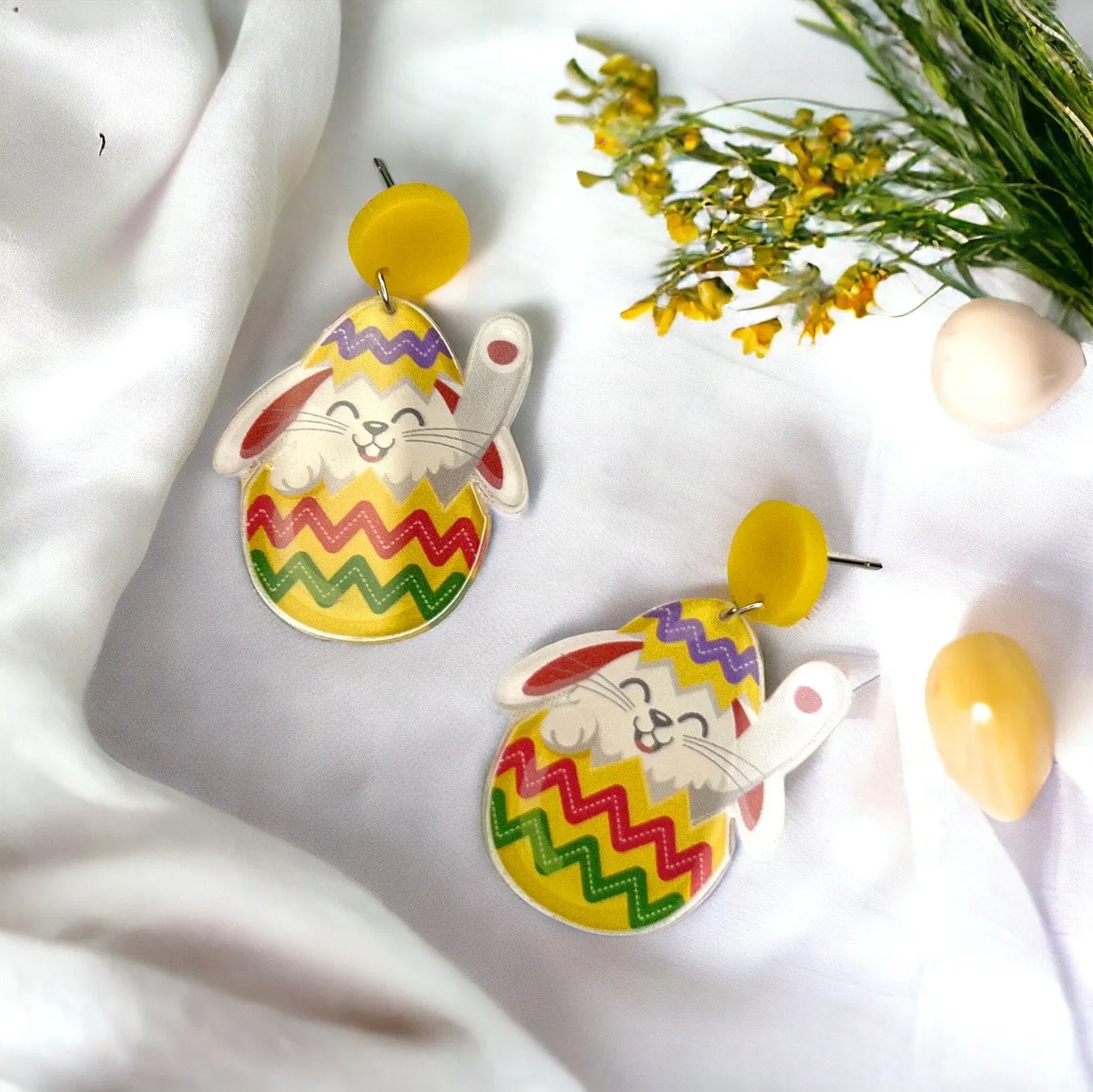 Easter Earrings - Happy Easter, Easter Bunny, Easter Accessories, Easter Egg, Easter Accessories, Easter Basket, Easter Hunt, Rabbit Earring