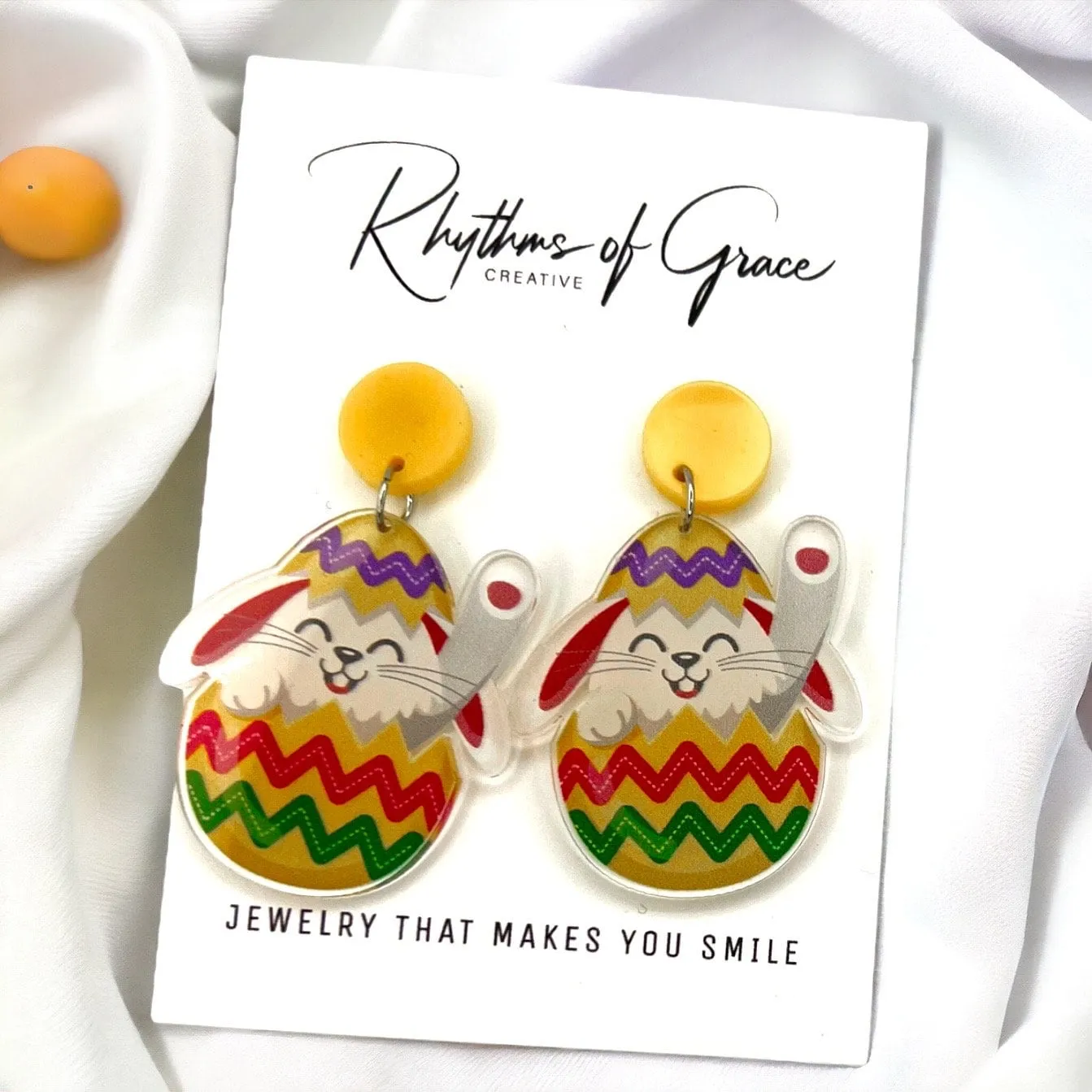 Easter Earrings - Happy Easter, Easter Bunny, Easter Accessories, Easter Egg, Easter Accessories, Easter Basket, Easter Hunt, Rabbit Earring