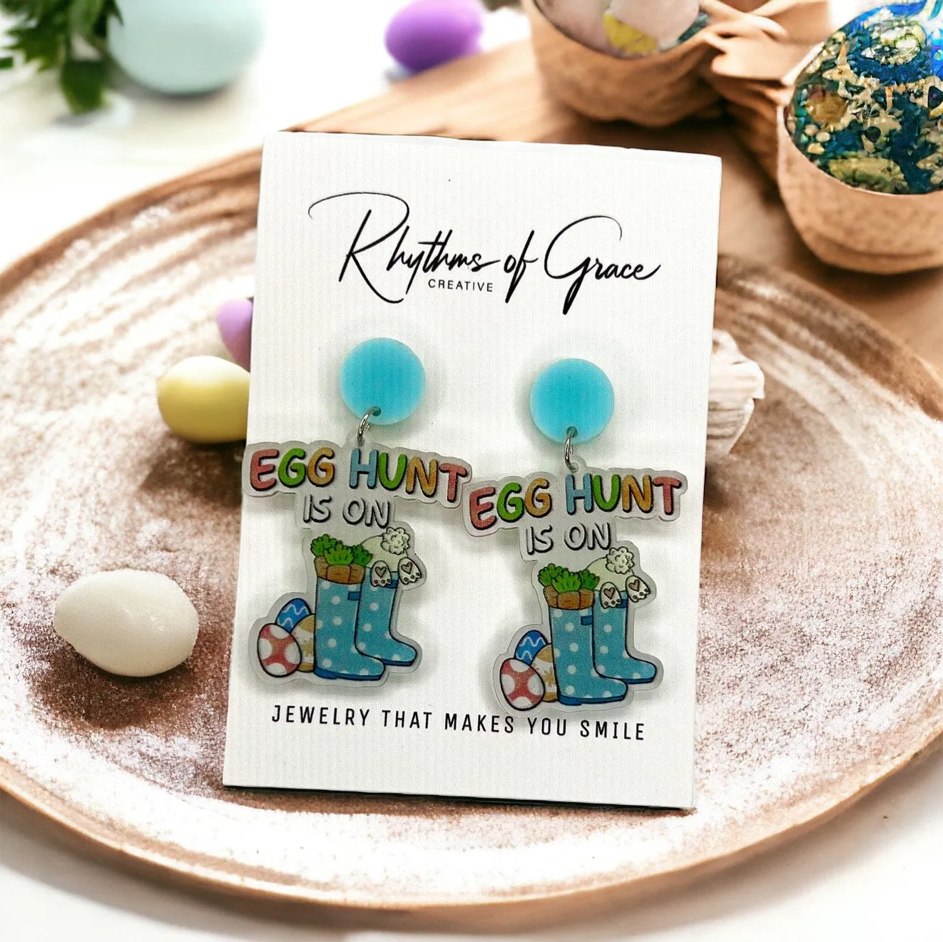 Easter Earrings - Happy Easter, Easter Bunny, Easter Accessories, Easter Egg, Easter Accessories, Easter Basket, Easter Hunt, Rabbit Earring