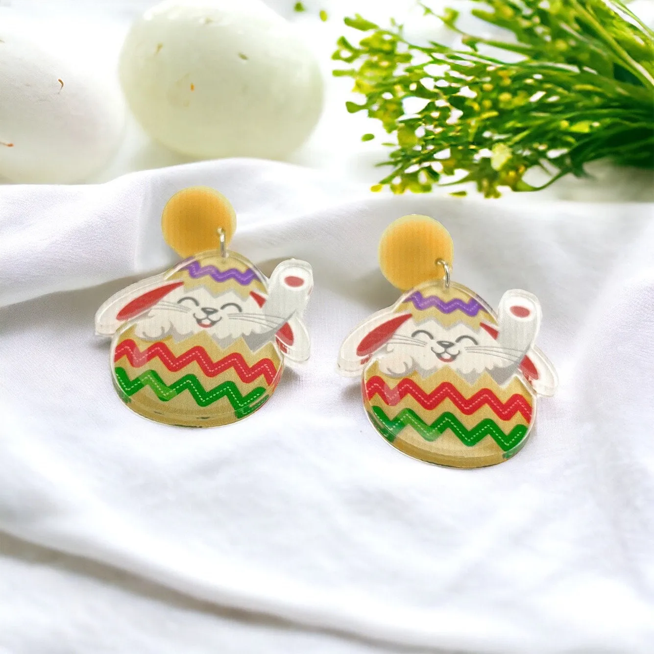 Easter Earrings - Happy Easter, Easter Bunny, Easter Accessories, Easter Egg, Easter Accessories, Easter Basket, Easter Hunt, Rabbit Earring