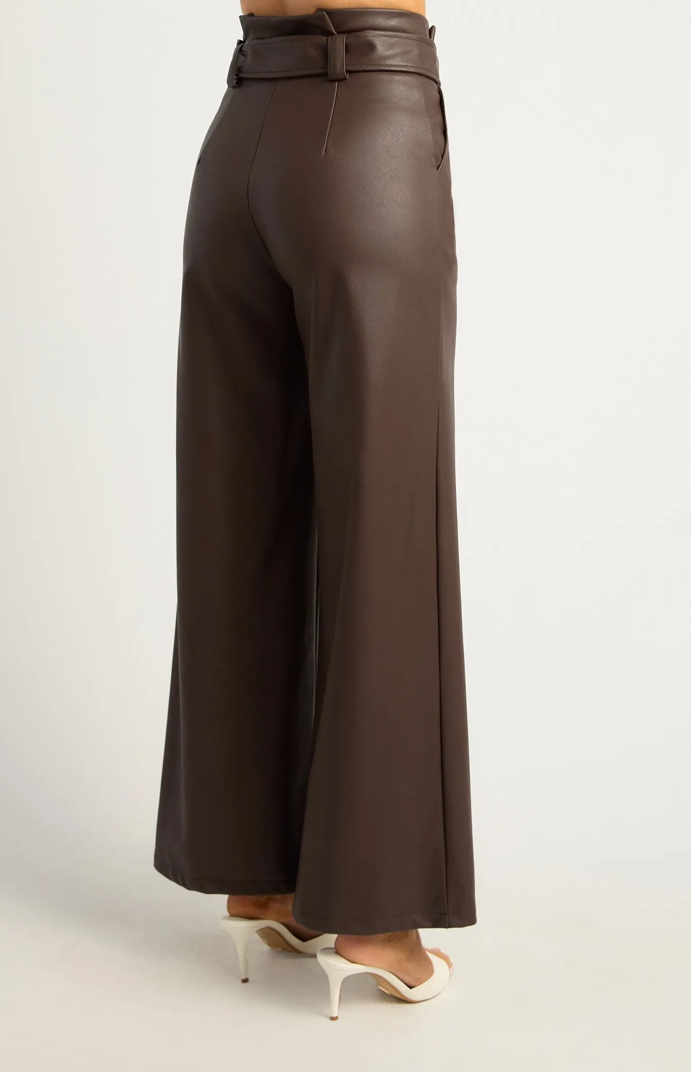 Faux Leather Pant Chocolate