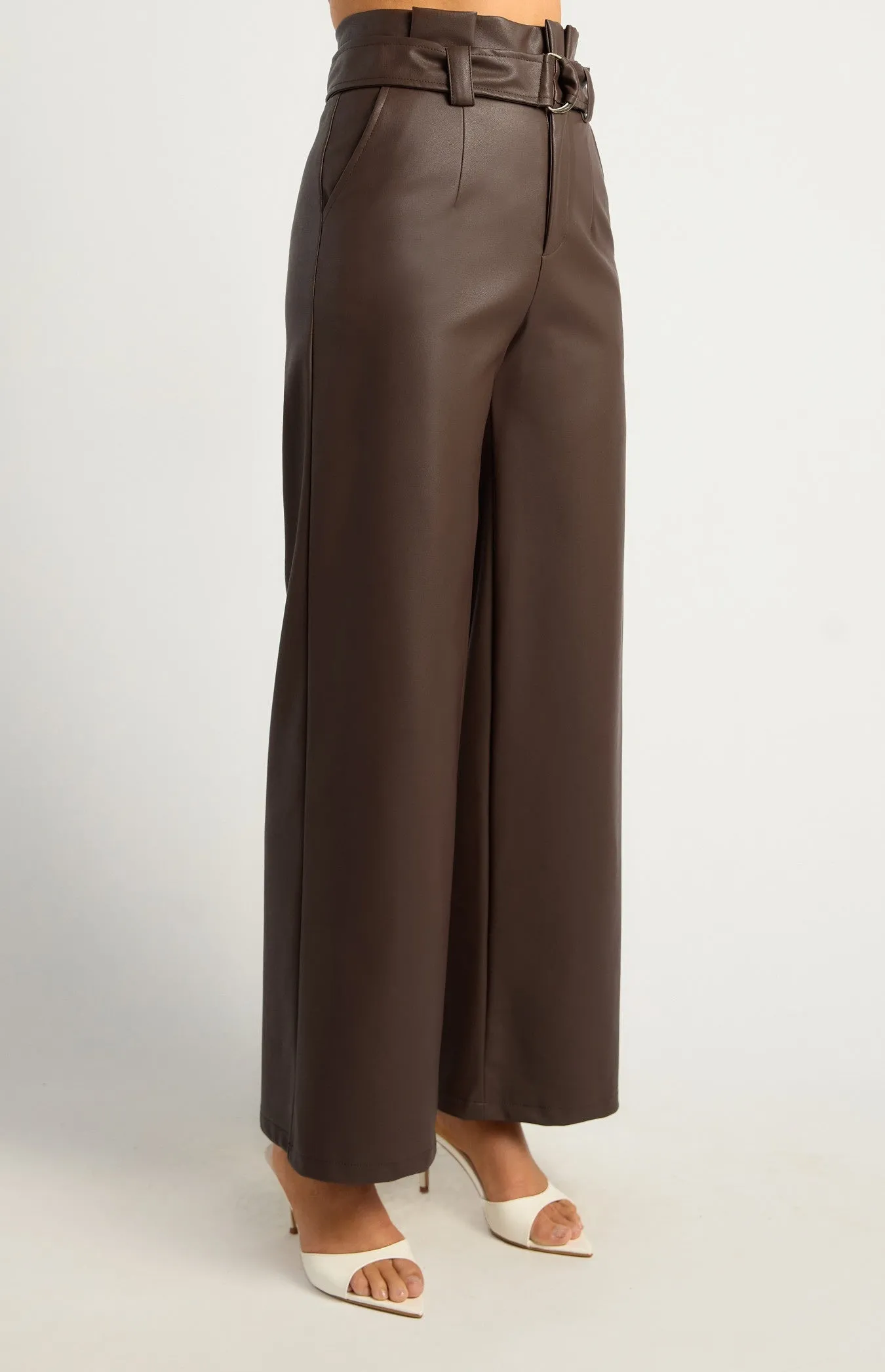 Faux Leather Pant Chocolate