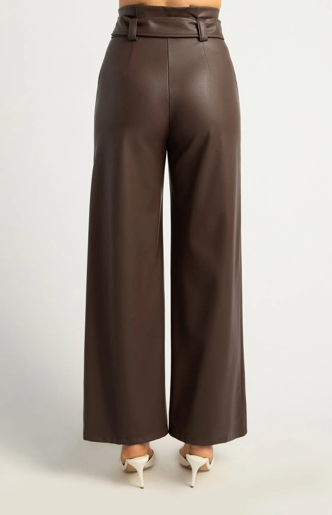Faux Leather Pant Chocolate