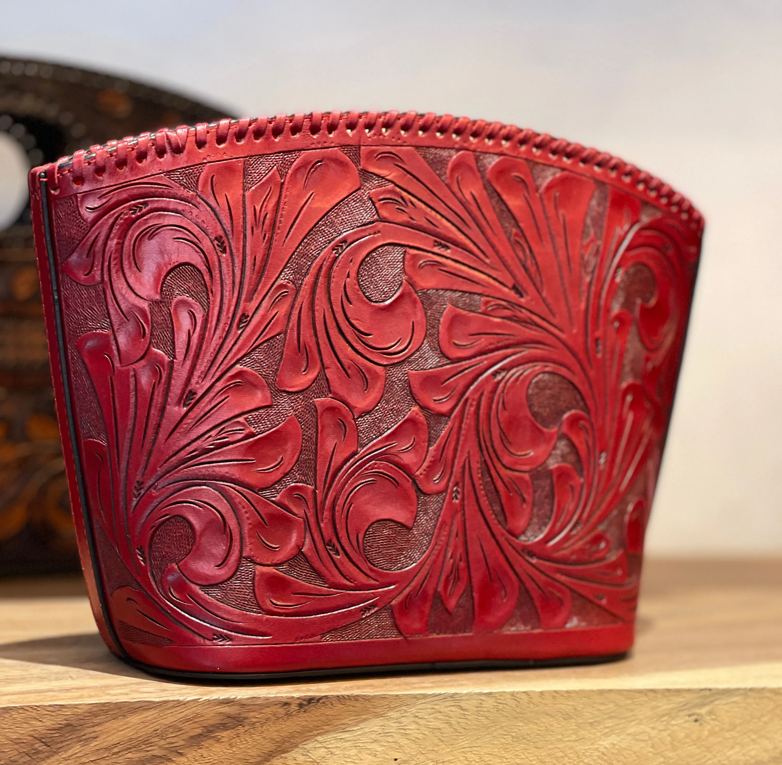 Hand-Tooled Leather Crossbody FLORIDA