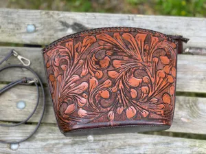 Hand-Tooled Leather Crossbody FLORIDA