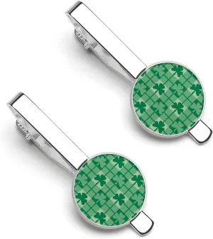 Happy St. Patrick's Day Tie Clips for Men 2 Pcs Necktie Bar Pinch Clothing Accessories Suitable for Wedding Business Anniversary