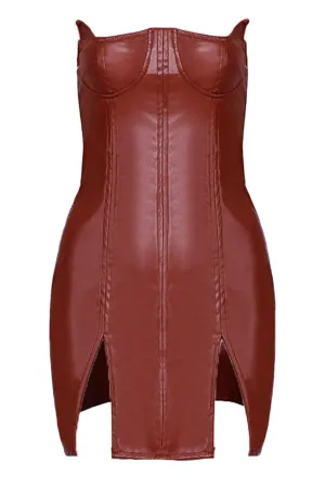 LEATHER EFFECT DRESS