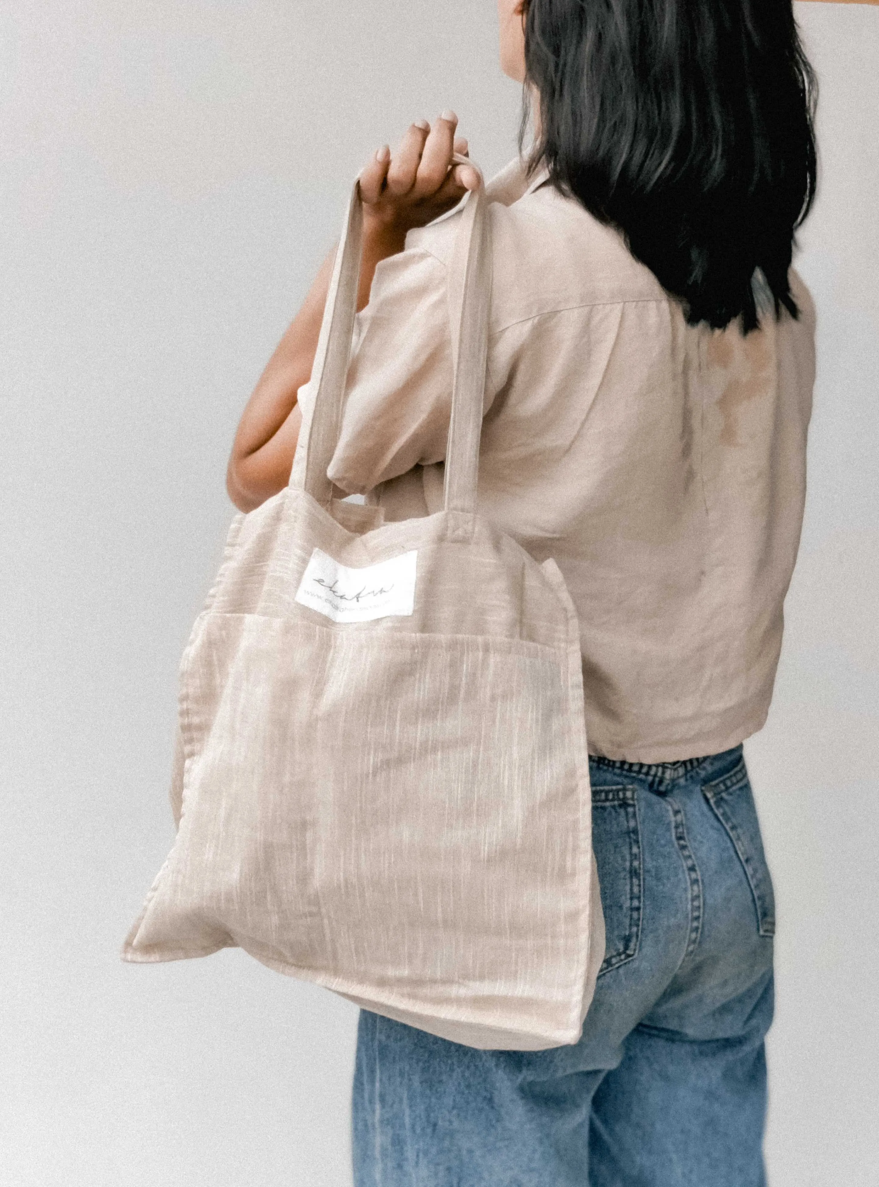 Linen Tote Bag Beige