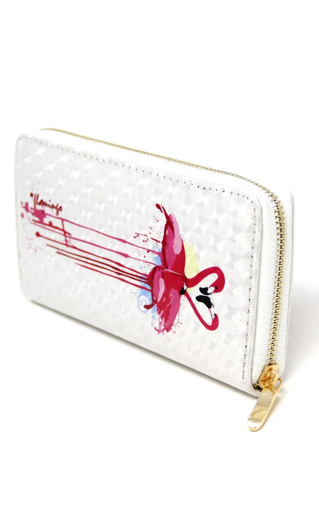 LOA185 Flamingo 3D Hologram Clutch Wallet