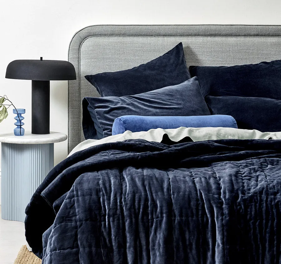 Luxury Velvet Coverlet Slate