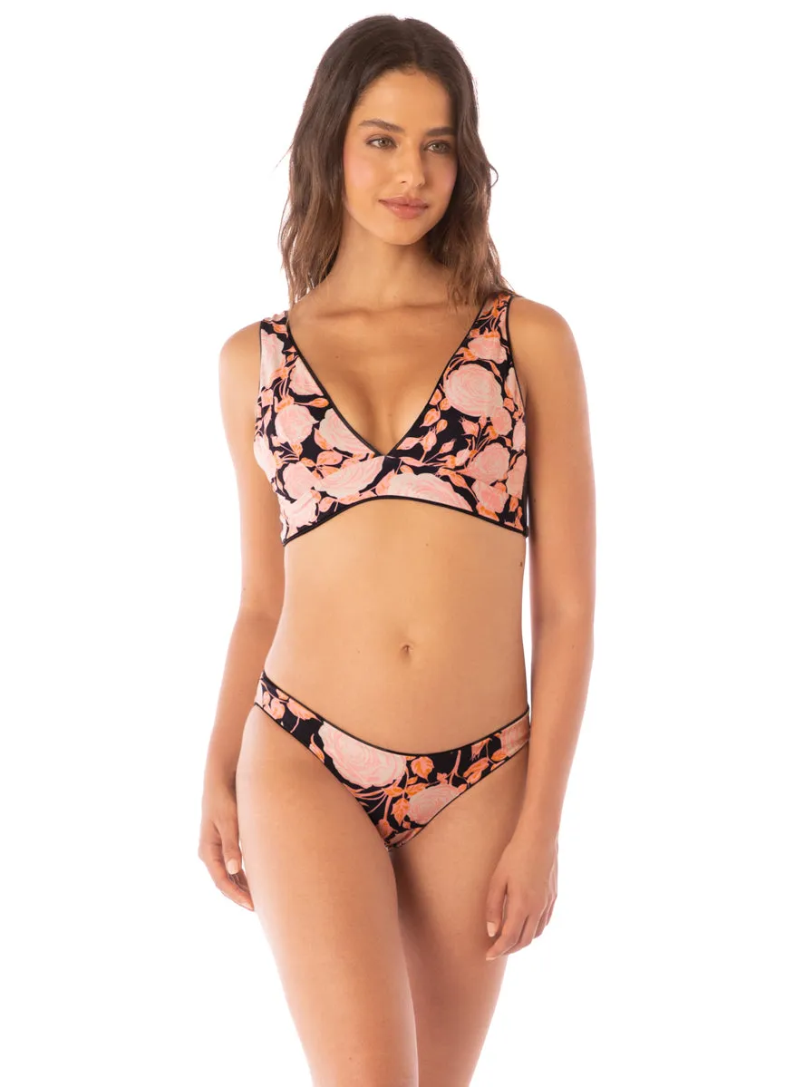 Maaji Onyx Black Flirt Low Rise Thin Side Bikini Bottom