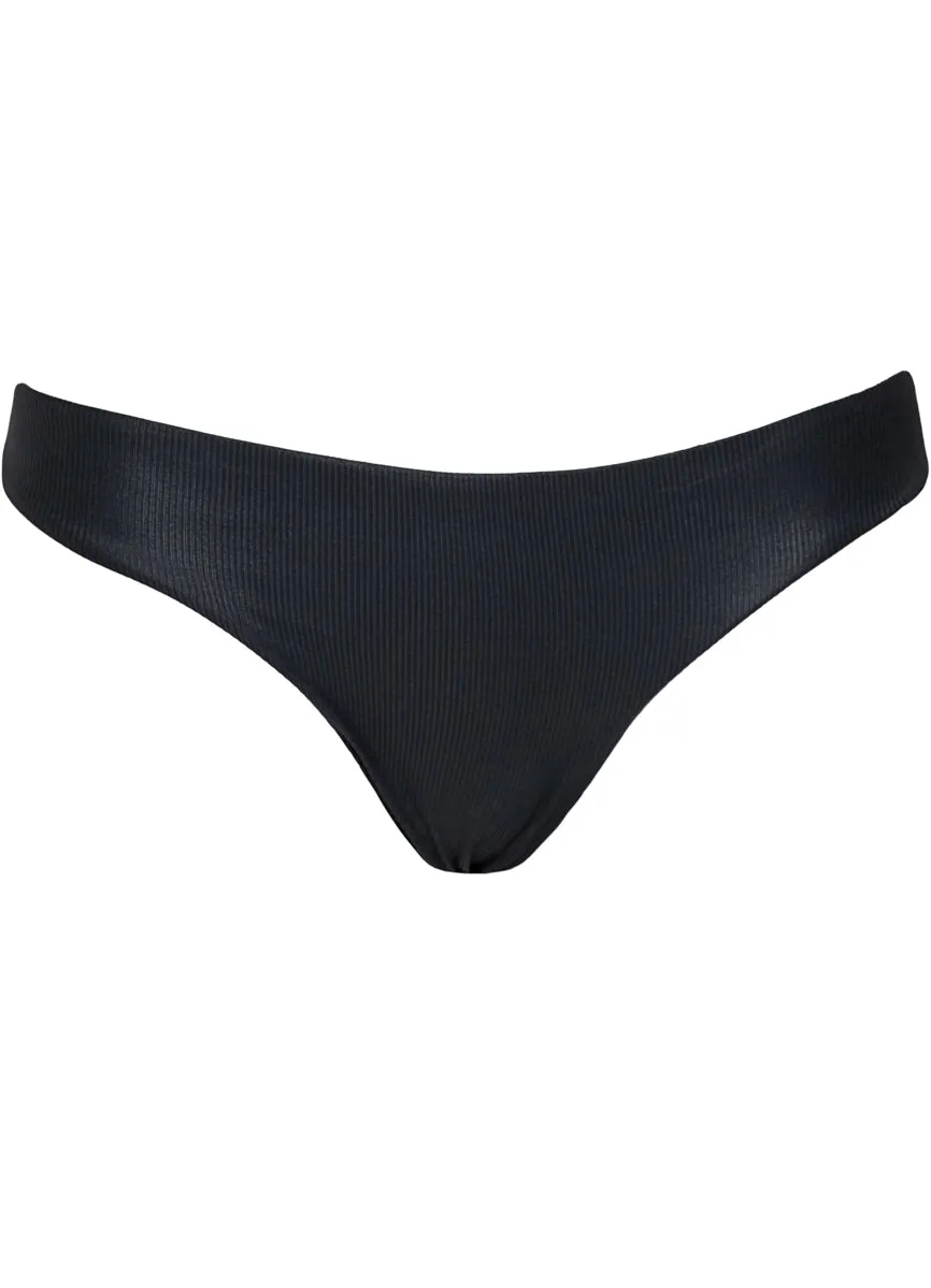 Maaji Onyx Black Flirt Low Rise Thin Side Bikini Bottom