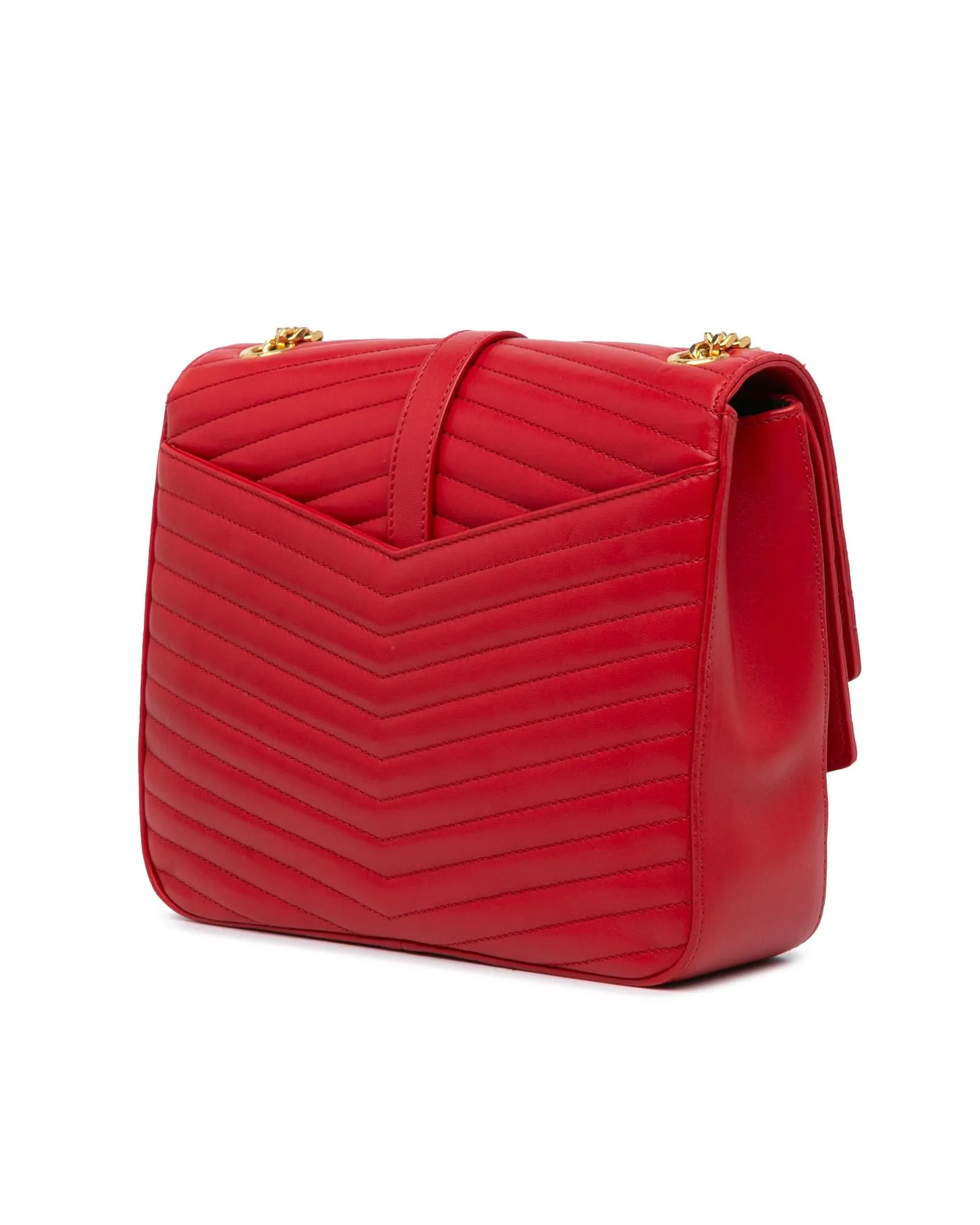 Medium Chevron Quilted Leather Crossbody Bag with Chain Strap