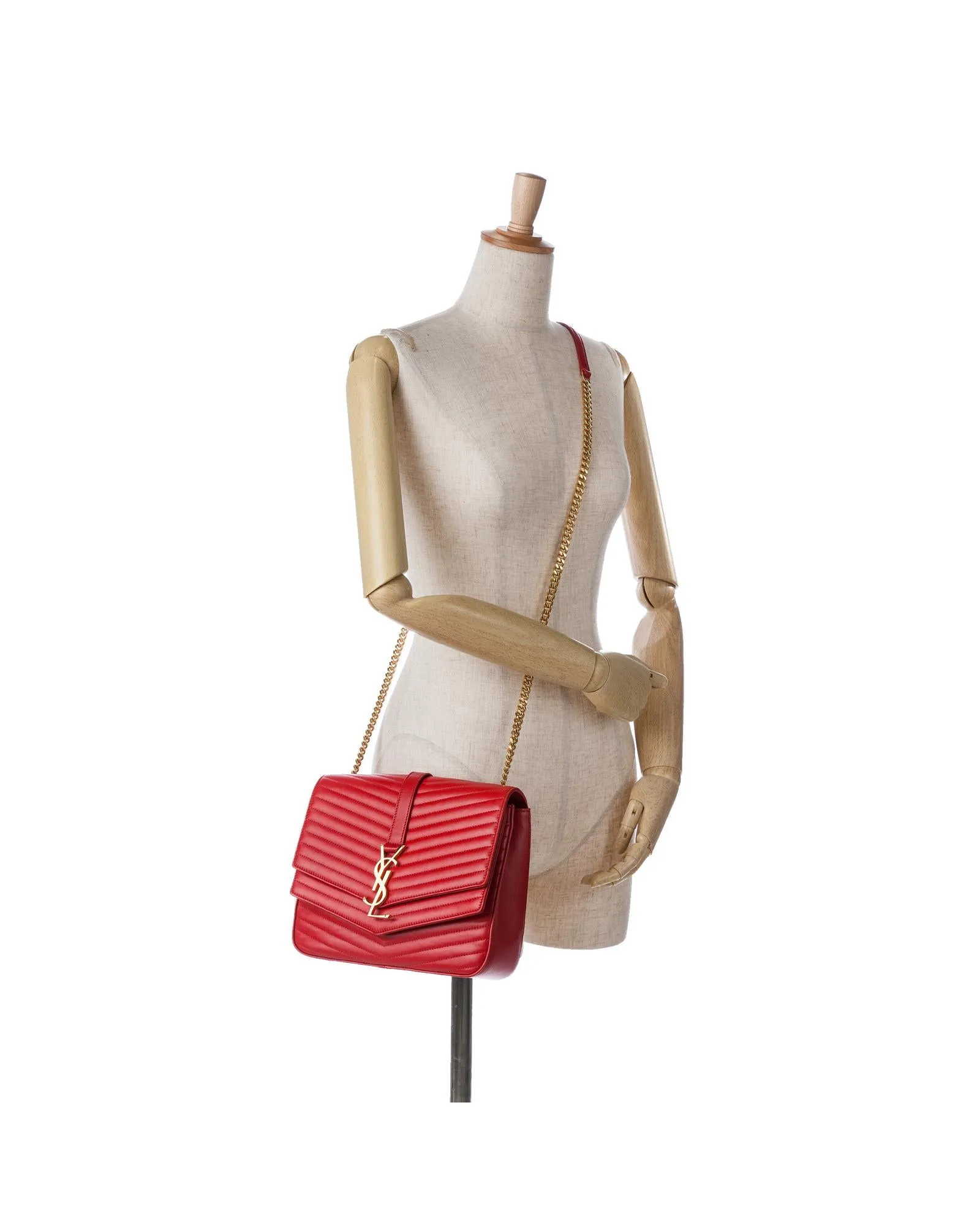 Medium Chevron Quilted Leather Crossbody Bag with Chain Strap