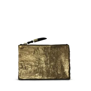 Metallic Rain Gold Small Pouch