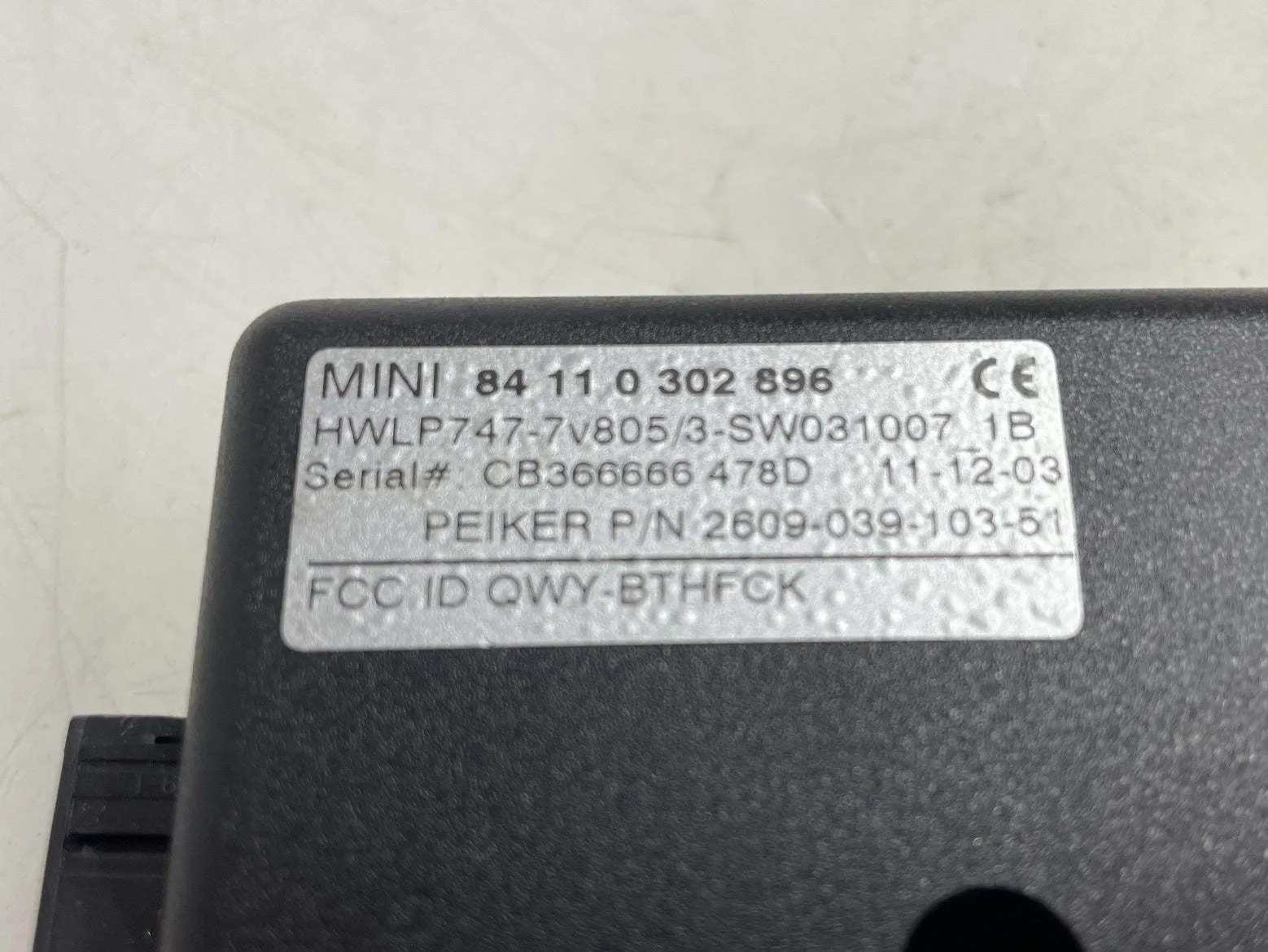 Mini Cooper Bluetooth Hands Free Module 84110302896 02-08 R50 R52 R53