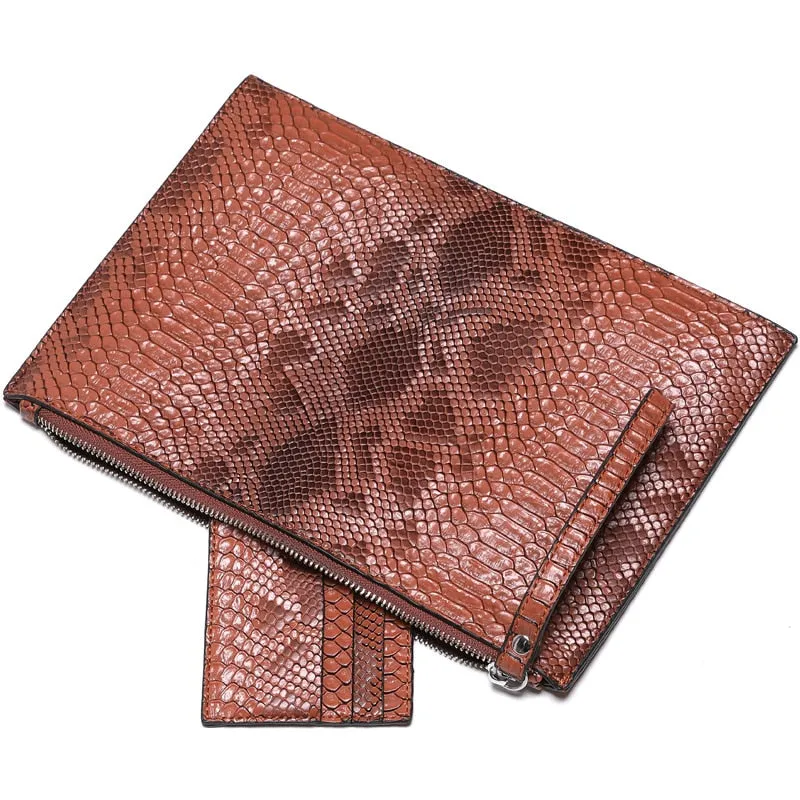 Pre Order:  Faux Snakeskin Card Wallet Envelope Bag
