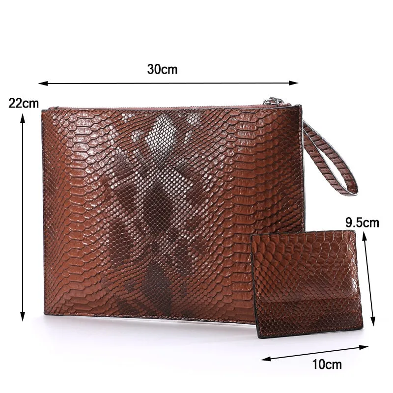 Pre Order:  Faux Snakeskin Card Wallet Envelope Bag