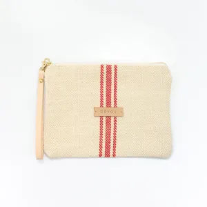 Red tiny stripe Clutch