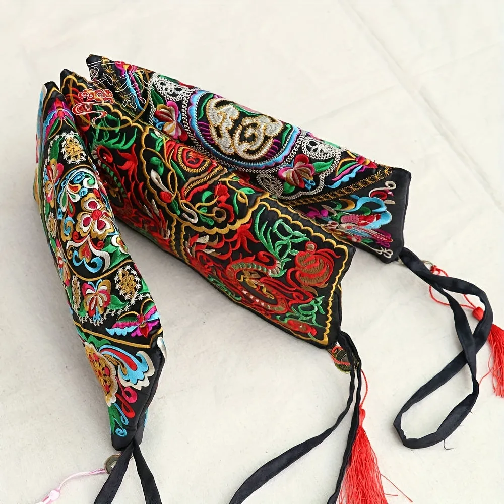 Vintage Square Purse Ethnic Phone Clutches  Embroidered Handbag
