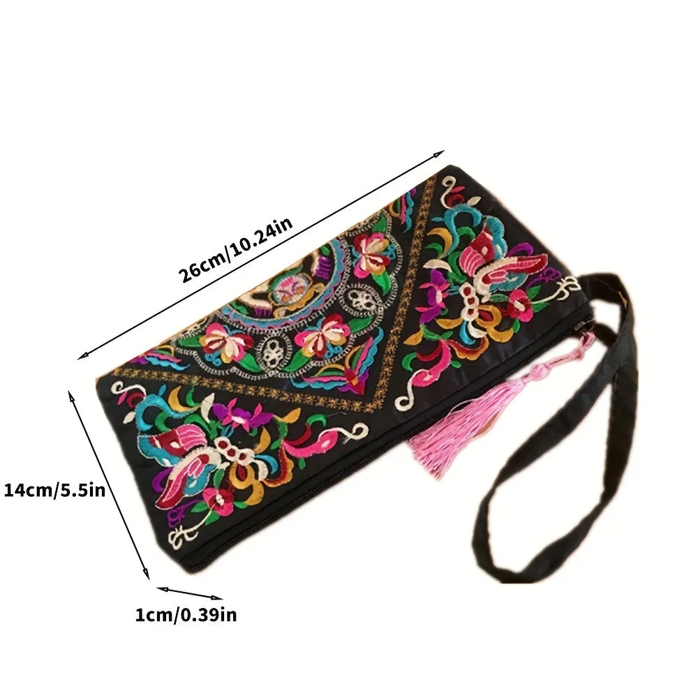 Vintage Square Purse Ethnic Phone Clutches  Embroidered Handbag