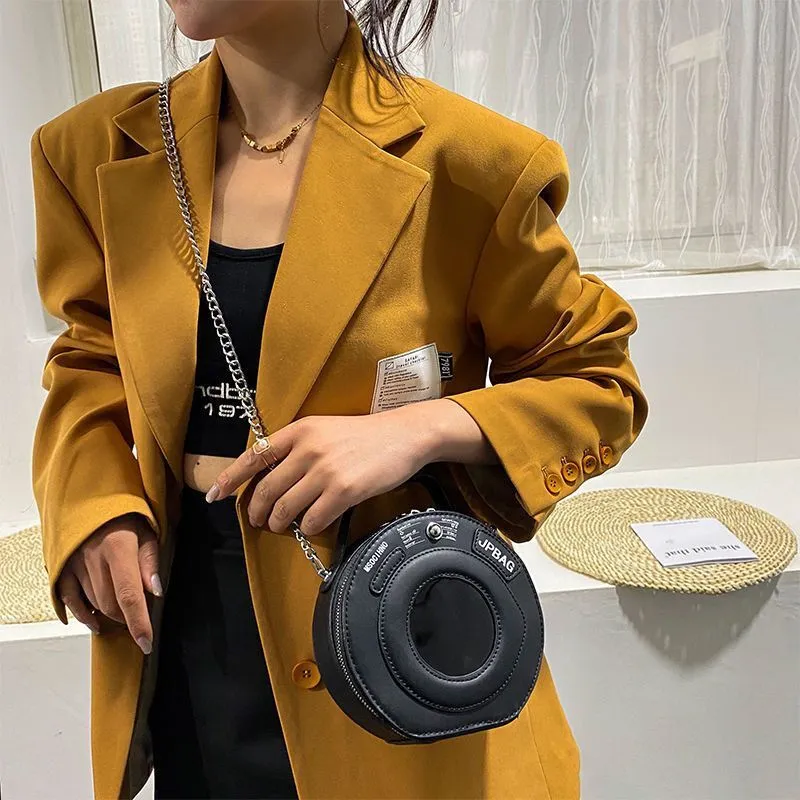 Washing Machine Shape Women Shoulder Bag Round Bag Female Handbag Small Crossbody Bags For Women2022 PU Leather Handbag