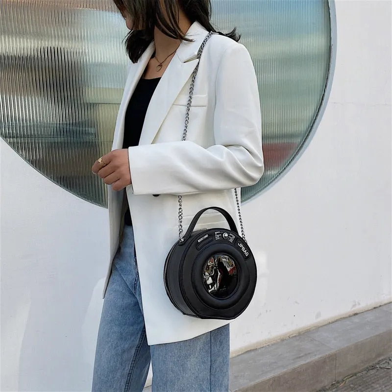 Washing Machine Shape Women Shoulder Bag Round Bag Female Handbag Small Crossbody Bags For Women2022 PU Leather Handbag