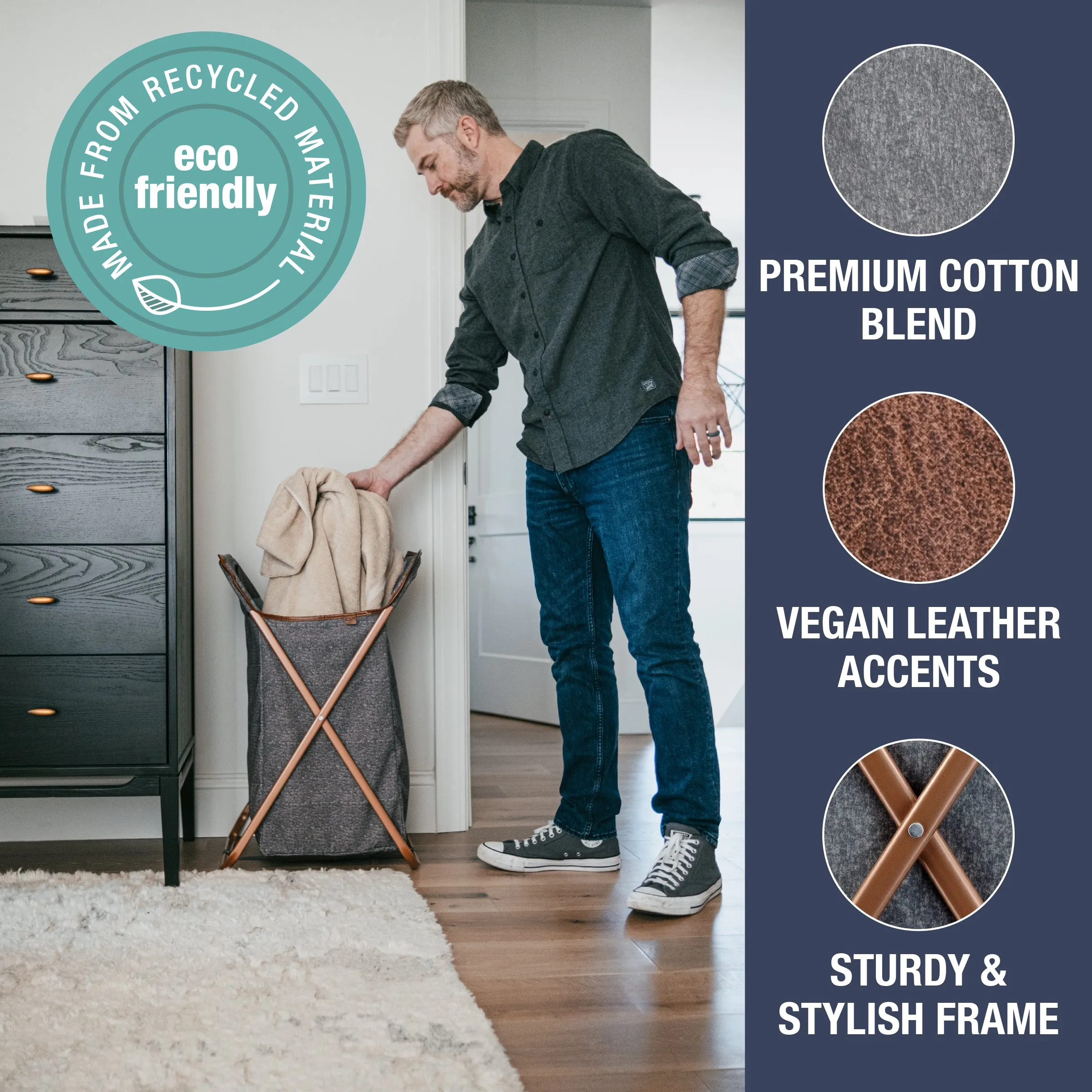 LUXE X-Frame Laundry Hamper