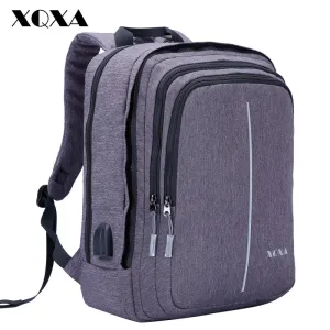 XQXA 17.3 Laptop Backpack with USB Charging Port Business Bag Notebook Computer Casual Daypack for Men and Women School Travel